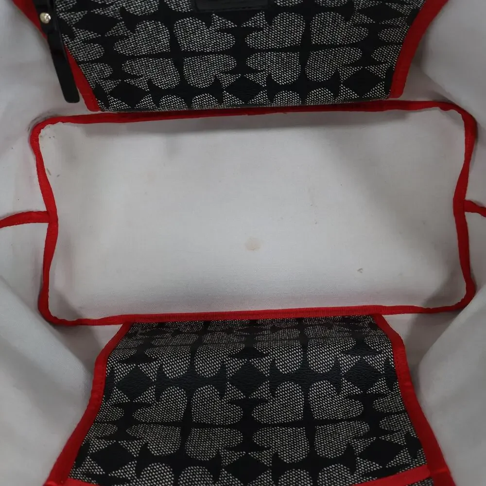Kate Spade Ace of Spades Harmony Pebbled Coated Canvas Black Large Tote Bag